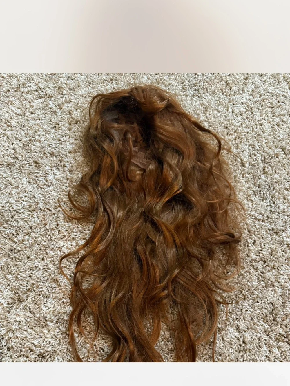 Long wavy auburn/ginger lace front wig